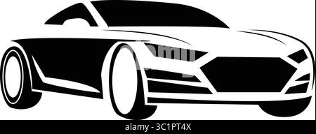 Illustration vectorielle de silhouette de voiture de course de luxe. Illustration de Vecteur