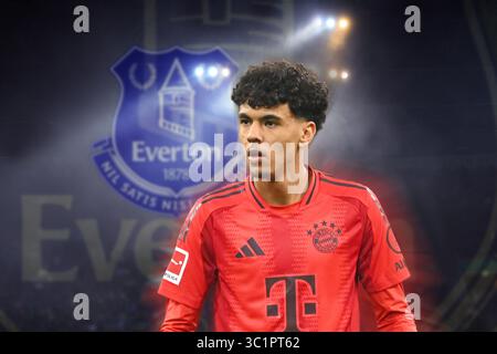 Munich, Deutschland. 29 octobre 2024. MONTAGE PHOTO : Everton FC exprime son intérêt pour Aznou, le talent du Bayern Munich. Adam AZNOU (FC Bayern Munich), PHOTO D'ARCHIVE. Crédit : dpa/Alamy Live News Banque D'Images