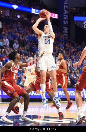15 mars 2019 ; le garde des Wildcats du Kentucky Tyler Herro (14 ans) tire contre les Alabama Crimson Tide lors d'un match de championnat de la SEC entre les Alabama Crimson Tide vs Kentucky Wildcats à Bridgestone Arena à Nashville, TN (crédit photo obligatoire : Steve Roberts/Cal Sport Media)(crédit image : &copy ; Steve Roberts/Cal Sport Media/CSM via ZUMA Wire) Banque D'Images