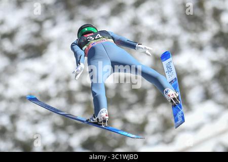 22 mars 2019 - Planica, Slovénie - Timi Zajc de Slovénie vu en action lors de la ronde d'essai de la Coupe du monde de saut à ski FIS Flying Hill individuelle à Planica. (Crédit image : © Milos Vujinovic/SOPA images via ZUMA Wire) Banque D'Images