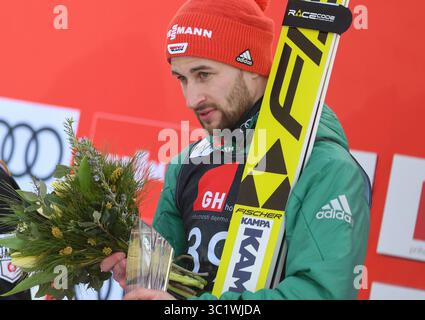 22 mars 2019 - Planica, Slovénie - Markus Eisenbichler, d'Allemagne, célébrait sa victoire lors de la compétition individuelle de la Coupe du monde de saut à ski FIS Flying Hill à Planica. (Crédit image : © Milos Vujinovic/SOPA images via ZUMA Wire) Banque D'Images