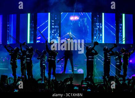 26 mars 2019 - Atlanta, GA, États-Unis - ATLANTA, GÉORGIE - MARS 26 : Matt Bellamy de Muse se produit en concert au State Farm Arena le 23 mars 2019 à Atlanta, Géorgie. Photo : Ryan Fleisher/imageSPACE (crédit image : © Imagespace via ZUMA Wire) Banque D'Images