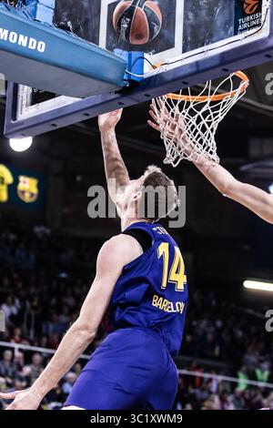 28 mars 2019 - Barcelone, Barcelone, Espagne - Artem Pustovyi, #14 du FC Barcelona Lassa lors de l'EuroLeague Basketball, match entre le FC Barcelona Lassa et Buducnost VOLI au Palau Blaugrana, à Barcelone, Espagne. 28 mars 2019. (Crédit image : © AFP7 via ZUMA Wire) Banque D'Images