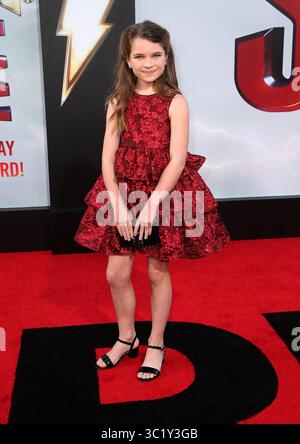 28 mars 2019 - Hollywood, Californie, États-Unis - 28 mars 2019 - Hollywood, Californie - Raegan Revord. Warner Bros Images et première mondiale de la nouvelle ligne Cinéma de ''SHAZAM !'' Tenue au TCL Chinese Theatre. Crédit photo : Faye Sadou/AdMedia Banque D'Images
