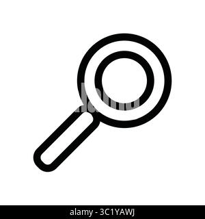 Icône de loupe, loupe. Outil Zoom avant, illustration simple de contour noir. Elément de bureau dessiné à la main. Illustration de Vecteur