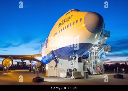 28 juin 2016 - Stockholm, Suède - Stockholm, Arlanda, Suède - The Jumbo Stay (Jumbohostel), une auberge de jeunesse qui est un avion de ligne Boeing 747 converti. Il est situé à l'entrée de l'aéroport de Stockholm Arlanda. (Crédit image : © Edwin Remsberg / Vwpics/VW pics via ZUMA Wire) Banque D'Images