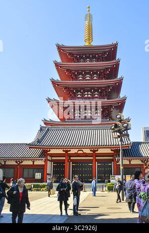 17 mars 2019 - Tokyo, Japon - Pagode du temple SensÅ -ji. Sumida, Tokyo, Japon. (Crédit image : © Martha Barreno/Vwpics/VW pics via ZUMA Wire) Banque D'Images