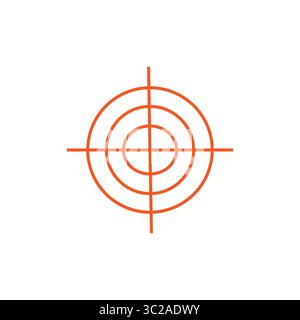 Icône cible concentrique. Cercles de contour orange. Symbole de mise au point de précision. Illustration de visée vectorielle. Illustration de Vecteur