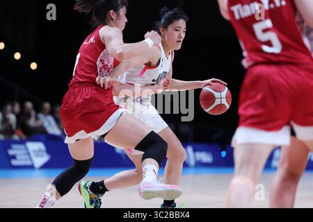 Grugahalle, Essen, Allemagne. 22 juillet 2025. Haru Owaki (JPN), 22 JUILLET 2025 - Basketball : Rhin-Ruhr 2025 FISU World University Games Summer Women's Quarter-final match entre le Japon et la Chine à Grugahalle, Essen, Allemagne. Crédit : Naoki Nishimura/AFLO SPORT/Alamy Live News Banque D'Images