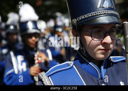 26 mai 2019 - Brooklyn, New York, États-Unis - des groupes militaires, des groupes de musique et des vétérans participent en mars à la parade du 152e Memorial Day de Brooklyn à Bay Ridge dans l'arrondissement de Brooklyn à New York, États-Unis le 27 mai 2019 (crédit image : © Anna Sergeeva/ZUMA Wire) Banque D'Images