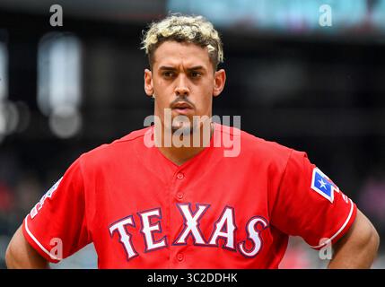 02 juin 2019 : Ronald Guzman, premier joueur de base des Texas Rangers, #11 dans un match MLB de l'après-midi entre les Royals de Kansas City et les Texas Rangers au Globe Life Park à Arlington, Texas, a battu Kansas City 5-1 Albert Pena/CSM(Credit image : &copy ; Albert Pena/CSM via ZUMA Wire) Banque D'Images