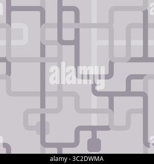 Modèle sans couture de l'infrastructure de l'eau - conception géométrique de labyrinthe de tuyaux de raccordement. Arrière-plan de tuyauterie de service public. Illustration de Vecteur
