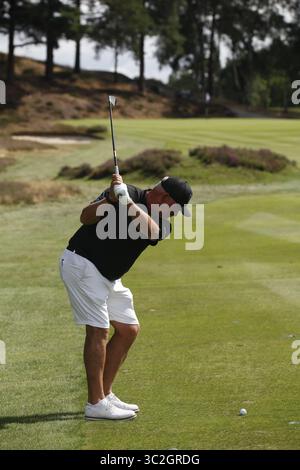 22 juillet 2025 Sunningdale, Berkshire, Royaume-Uni Darren Clarke joue contre le 12thgreen à l'ISPS HANDA Senior Open pendant la journée Pro-Am Banque D'Images