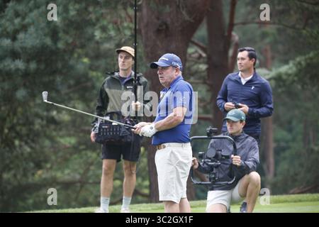 22 juillet 2025 Sunningdale, Berkshire, Royaume-Uni Paul McGinley conduit sur le 13ème tee à l'ISPS HANDA Senior Open pendant la journée Pro-Am Banque D'Images