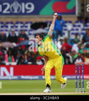 NOTTINGHAM, ANGLETERRE. 20 JUIN 2019 : Mitchell Starc de l'Australie au bowling lors du match de la Coupe du monde de cricket de l'ICC, à Trent Bridge, Nottingham, Angleterre.(crédit image : &copy ; ESPA photo Agency/CSM via ZUMA Wire) Banque D'Images