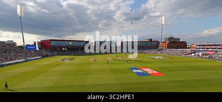 MANCHESTER, ANGLETERRE. 22 JUIN 2019 : vue générale pendant le match de la Coupe du monde de cricket ICC, Antilles v New Zealand, à Old Trafford, Manchester, Angleterre.(Credit image : &copy ; ESPA photo Agency/CSM via ZUMA Wire) Banque D'Images