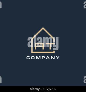 Lettre initiale AU logo immobilier avec des idées de conception de style de toit simple vecteur graphique graphique Illustration de Vecteur