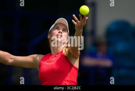 25 juin 2019 - Eastbourne, Royaume-Uni - Yulia Putintseva du Kazakhstan en action lors de son match de premier tour au tournoi de tennis nature Valley International WTA premier 2019 (crédit image : © AFP7 via ZUMA Wire) Banque D'Images