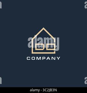 Lettre initiale FAITES logo immobilier avec des idées de conception de style de toit simple vecteur graphique graphique Illustration de Vecteur