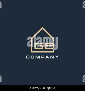Lettre initiale GB logo immobilier avec des idées de conception de style de toit simple vecteur graphique graphique Illustration de Vecteur