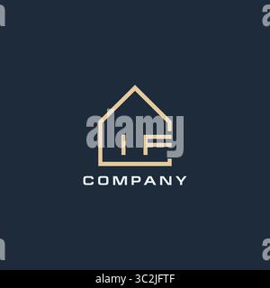 Lettre initiale SI logo immobilier avec des idées de conception de style de toit simple vecteur graphique graphique Illustration de Vecteur