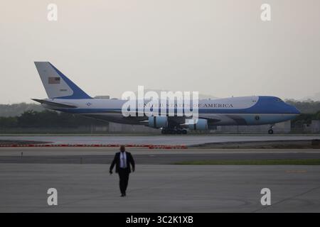 29 juin 2019 - Osan, GYEONGGI, CORÉE DU SUD - 29 juin 2019 - Osan, Corée du Sud-US Airforce One a atterri à la base aérienne militaire d'Osan, Corée du Sud. Donals Trump a prévu deux jours de visite en Corée du Sud. Et il va à DMZ (Arrowhead Hill) visite demain matin à l'heure de la Corée du Sud. (Crédit image : © Ryu Seung-il/ZUMA Wire) Banque D'Images
