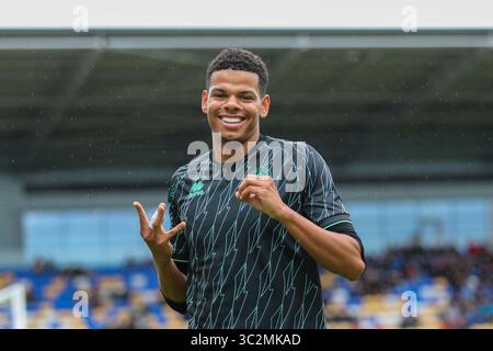 William Osula de Sheffield United célèbre son but pour son équipe lors du match amical de pré-saison FC de York contre Sheffield United FC au LNER Banque D'Images