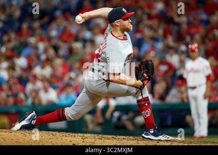 12 juillet 2019 : le lanceur de secours des Nationals de Washington, Sean Doolittle (63 ans), lance un pitch pendant le match MLB entre les Nationals de Washington et les Phillies de Philadelphie au Citizens Bank Park à Philadelphie, en Pennsylvanie. Christopher Szagola/CSM(image de crédit : &copy ; Chris Szagola/CSM via ZUMA Wire) Banque D'Images