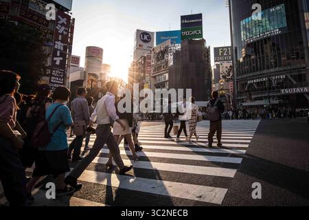11 mai 2019 - TOKYO, JAPON - 11 MAI 2019 - Shibuya Crossing est l'un des passages pour piétons les plus utilisés au monde, dans le centre de Tokyo, Japon (crédit image : © Chris Putnam/ZUMA Wire) Banque D'Images