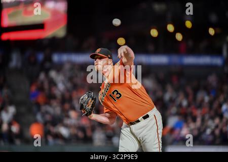 19 juillet 2019 : le lanceur de secours des Giants de San Francisco Will Smith (13) en action lors du match MLB entre les mets de New York et les Giants de San Francisco à Oracle Park à San Francisco, CA. Chris Brown/CSM(Credit image : &copy ; Chris Brownm/CSM via ZUMA Wire) Banque D'Images