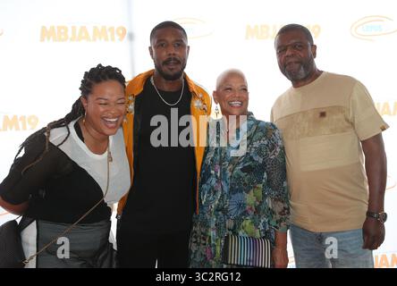 28 juillet 2019, Hollywood, Californie, États-Unis : Michael B. Jordan et lupus LA présentent la 3e édition annuelle MBJAM19..featuring : Jamila Jordan, Michael B. Jordan, Donna Jordan, Michael A. Jordan.où : Hollywood, Californie, États-Unis.quand : 28 Jul 2019.Credit : >..**DISPONIBLE UNIQUEMENT POUR LES États-Unis* (Credit image : © FS2/WENN via ZUMA Press) Banque D'Images