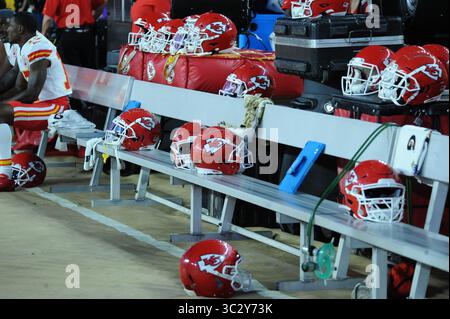17 août 2019 : KC Helmets lors des Pittsburgh Steelers vs Kansas City Chiefs à Heinz Field à Pittsburgh, PA. Jason Pohuski/CSM(image de crédit : &copy ; Jason Pohuski/CSM via ZUMA Wire) Banque D'Images