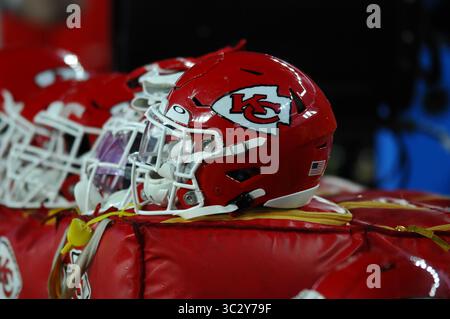 17 août 2019 : KC Helmets lors des Pittsburgh Steelers vs Kansas City Chiefs à Heinz Field à Pittsburgh, PA. Jason Pohuski/CSM(image de crédit : &copy ; Jason Pohuski/CSM via ZUMA Wire) Banque D'Images