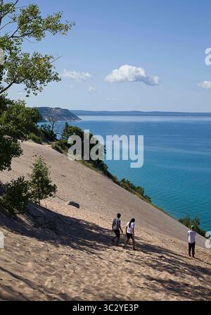 19 août 2019, Empire, Michigan, États-Unis : 19 août 2019, Empire, Michigan, États-Unis; le Sleeping Bear Dunes National Lakeshore est situé dans la partie nord-ouest de la péninsule inférieure du Michigan. La rive est du lac Michigan a créé des dunes de sable de 400 pieds de haut et des forêts denses créées après la fonte des glaciers au cours de la dernière période glaciaire laissant la topographie diversifiée autour d'Empire, Michigan. (Crédit image : © Ralph Lauer/ZUMA Wire) Banque D'Images