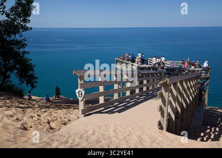 19 août 2019, Empire, Michigan, États-Unis : 19 août 2019, Empire, Michigan, États-Unis; le Sleeping Bear Dunes National Lakeshore est situé dans la partie nord-ouest de la péninsule inférieure du Michigan. La rive est du lac Michigan a créé des dunes de sable de 400 pieds de haut et des forêts denses créées après la fonte des glaciers au cours de la dernière période glaciaire laissant la topographie diversifiée autour d'Empire, Michigan. (Crédit image : © Ralph Lauer/ZUMA Wire) Banque D'Images