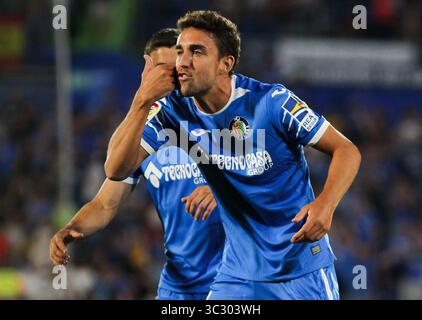 24 août 2019, Getafe, Madrid, Espagne : Mata de Getafe célébrant un but lors du match de football du championnat espagnol de la Liga, entre Getafe et Athletic de Bilbao, 24 août, Colisée Alfonso Perez, à Getafe, Madrid, Espagne. (Crédit image : © AFP7 via ZUMA Wire) Banque D'Images