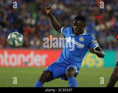 24 août 2019, Getafe, Madrid, Espagne : Djene de Getafe en action pendant le match de football du championnat espagnol de la Liga, entre Getafe et Athletic de Bilbao, 24 août, Colisée Alfonso Perez, à Getafe, Madrid, Espagne. (Crédit image : © AFP7 via ZUMA Wire) Banque D'Images