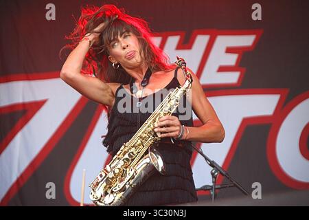 24 août 2019, Kingham, Royaume-Uni de Grande-Bretagne et d'Irlande du Nord : les Zutons se produisent au Big Feastival le 24 août 2019 à Kingham, Oxfordshire, Royaume-Uni (crédit image : © Famous/Ace Pictures via ZUMA Press) Banque D'Images