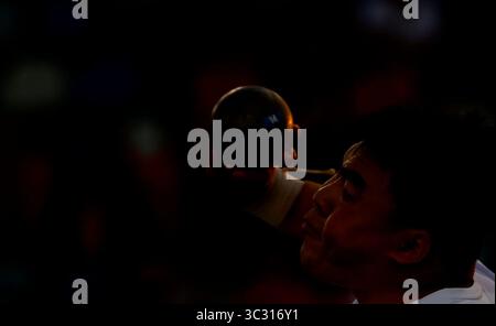 Bochum, Allemagne. 24 juillet 2025. Xing Jialiang, de Chine, participe à la finale du lancer du poids masculin aux Jeux universitaires mondiaux Rhin-Ruhr 2025 de la FISU à Bochum, en Allemagne, le 24 juillet 2025. Crédit : Li Ying/Xinhua/Alamy Live News Banque D'Images