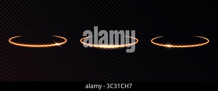 Halo, anneaux d'ange lumineux, cercles de lumière. Illustration de Vecteur