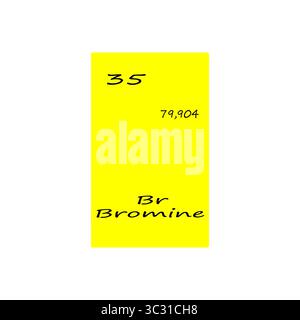 Trente-cinq 35 Br. Affichage d'éléments brome. Numéro 79 point 904. Tableau périodique vectoriel. Illustration de Vecteur