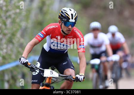 VTT Race VTT - Internazionali d'Italia Series - . Nals - Nalles, Italie, le 10 avril 2021. En action Milan Vader (NED) (photo de Pierre Teyssot/ESPA-images)(image de crédit : &copy ; Agence photo ESPA/CSM via ZUMA Wire) Banque D'Images