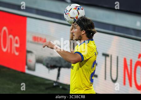 21 avril 2021, CADIX, MADRID, ESPAGNE : Jairo Izquierdo de Cadix CF lors du match de la Liga entre le Cadix CF et le Real Madrid CF au stade Ramon de Carranza le 21 avril 2021 à Cadix, Espagne. (Crédit image : © Irina R. Hipolito/AFP7 via ZUMA Wire) Banque D'Images