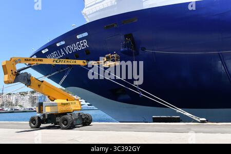 Navire de croisière TUI Marella Voyager amarré au terminal de croisière de Palma de Majorque Banque D'Images