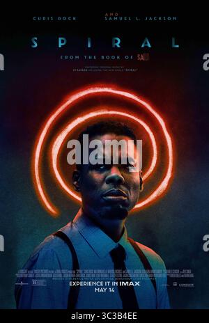 DATE DE SORTIE : 14 mai 2021 TITRE : spiral STUDIO : Lionsgate RÉALISATEUR : Darren Lynn Bousman INTRIGUE : un cerveau sadique déchaîne une forme tordue de justice en SPIRALE, le nouveau chapitre terrifiant du livre de SAW. EN VEDETTE : CHRIS ROCK dans le rôle de Det. Zeke Banks poster (Credit image : © Lionsgate/Entertainment Pictures/ZUMAPRESS.com) Banque D'Images