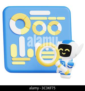 Illustration de l'icône AI Research 3D. Banque D'Images