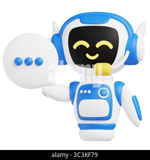 Illustration de l'icône de l'assistant virtuel 3D. Banque D'Images