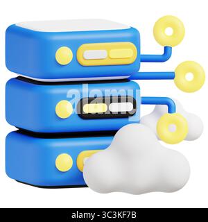 Illustration de l'icône 3d du fournisseur de serveur. Banque D'Images