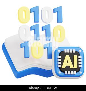 Illustration de l'icône machine Learning 3D. Banque D'Images