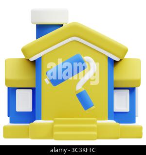 Illustration de l'icône 3D de la propriété de reconception. Banque D'Images